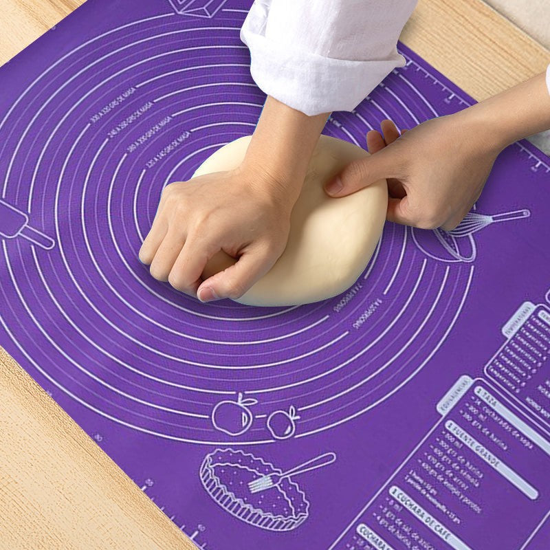 Almohadilla de silicona de 60/50/40cm, estera para hornear, hoja para amasar masa, estera para cocina, rollo de masa, Pizza, soporte antiadherente para masa grande