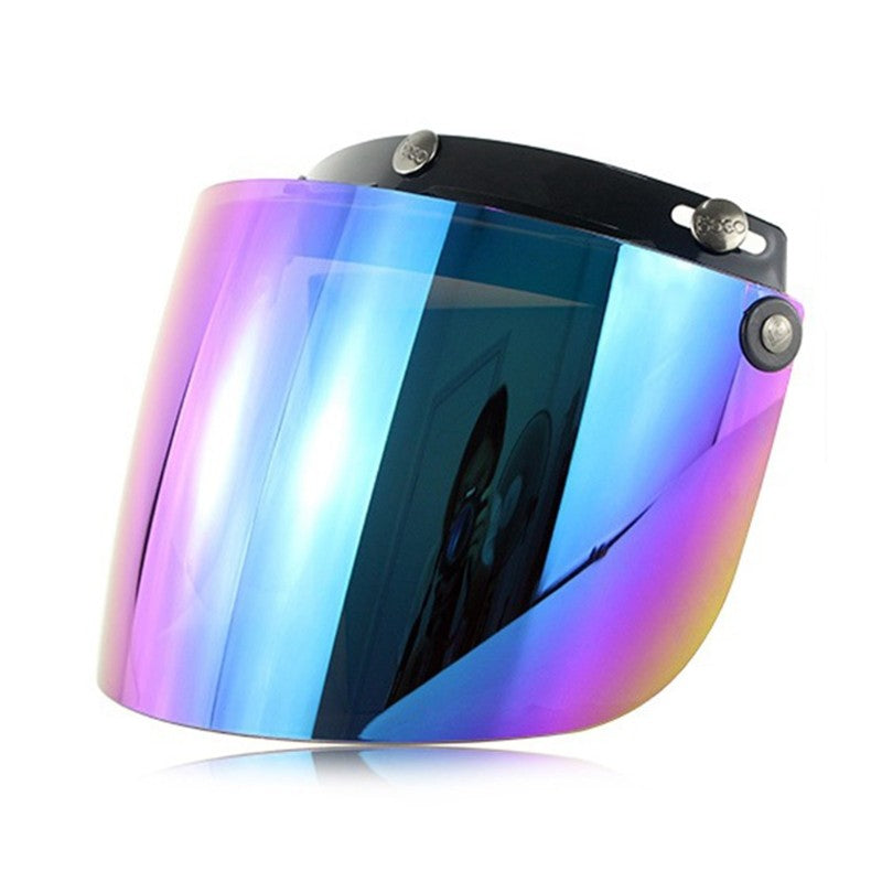 Protector de lente de visera a prueba de viento, 3 Snap, para cascos de motocicleta, abatible hacia arriba y hacia abajo, cara abierta, venta al por mayor