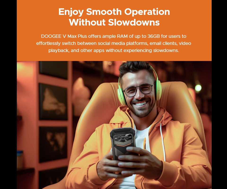 Versión Global DOOGEE V Max Plus 5G teléfono resistente 6,58 "36GB(16 +20) 512GB 200MP cámara AI 22000mAh efecto de iluminación NFC 5G teléfono