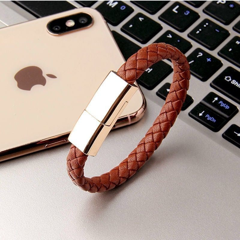 Cable de Carga Rápida Portátil Tipo Pulsera Compatible con iPhone 11 12 13 14 Pro Max Samsung Huawei Xiaomi USB Micro Tipo-C