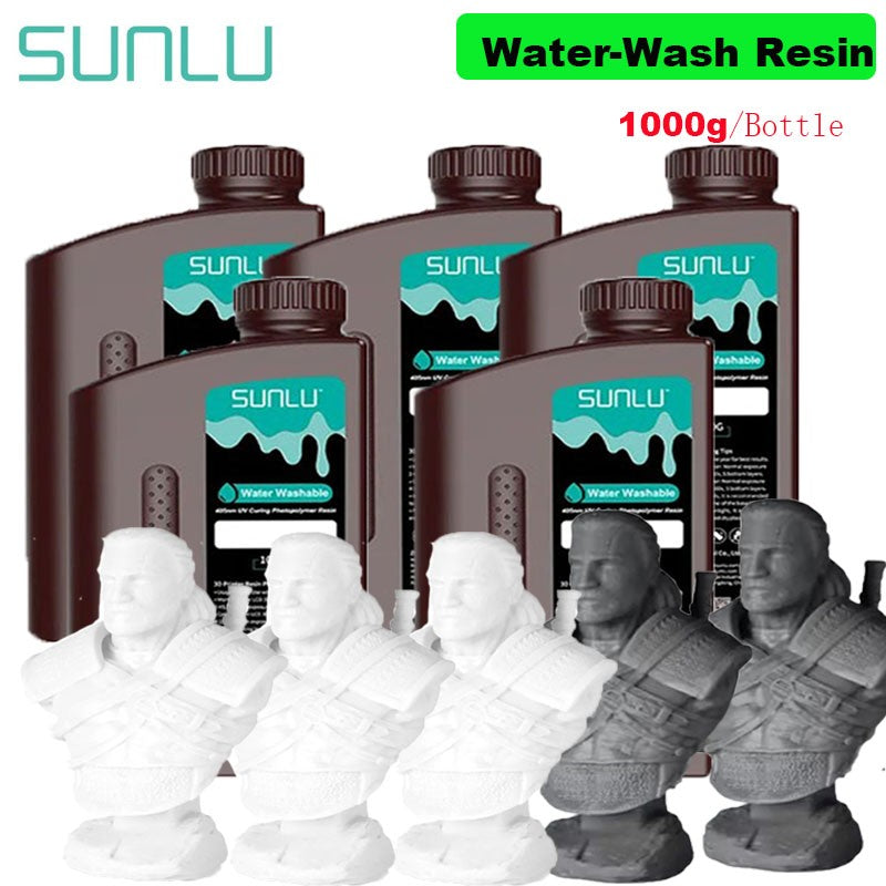 SUNLU 5KG estándar/resina 3D de lavado de agua 405nm resina UV para la mayoría de los materiales de impresora 3D SLA/DLP/LCD sensible a los rayos UV 1kg