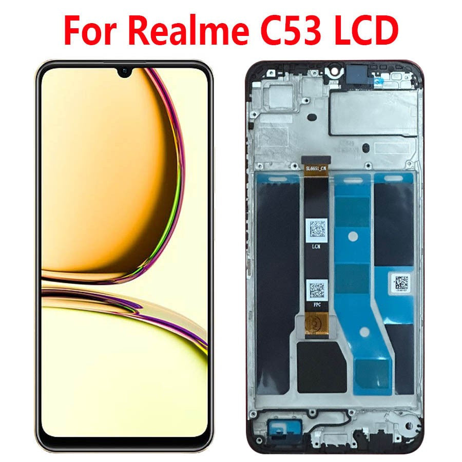 Pantalla LCD IPS de 6,74 pulgadas para Realme C53, Sensor de pantalla táctil, montaje digitalizador, reemplazo para Realme C53 LCD con fama RMX3760