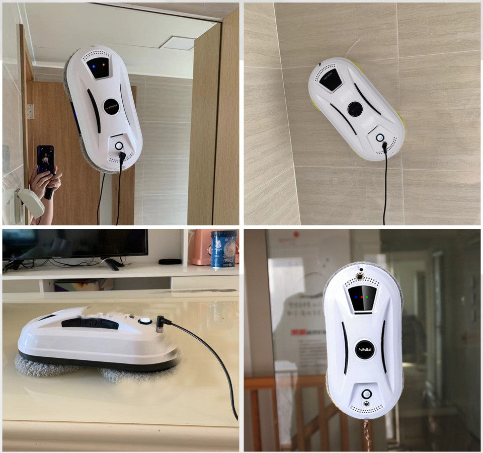 Robot Limpiacristales Ultrafino, Robot Limpiador de Ventanas Eléctrico, Limpiacristales con Control Remoto para el Hogar