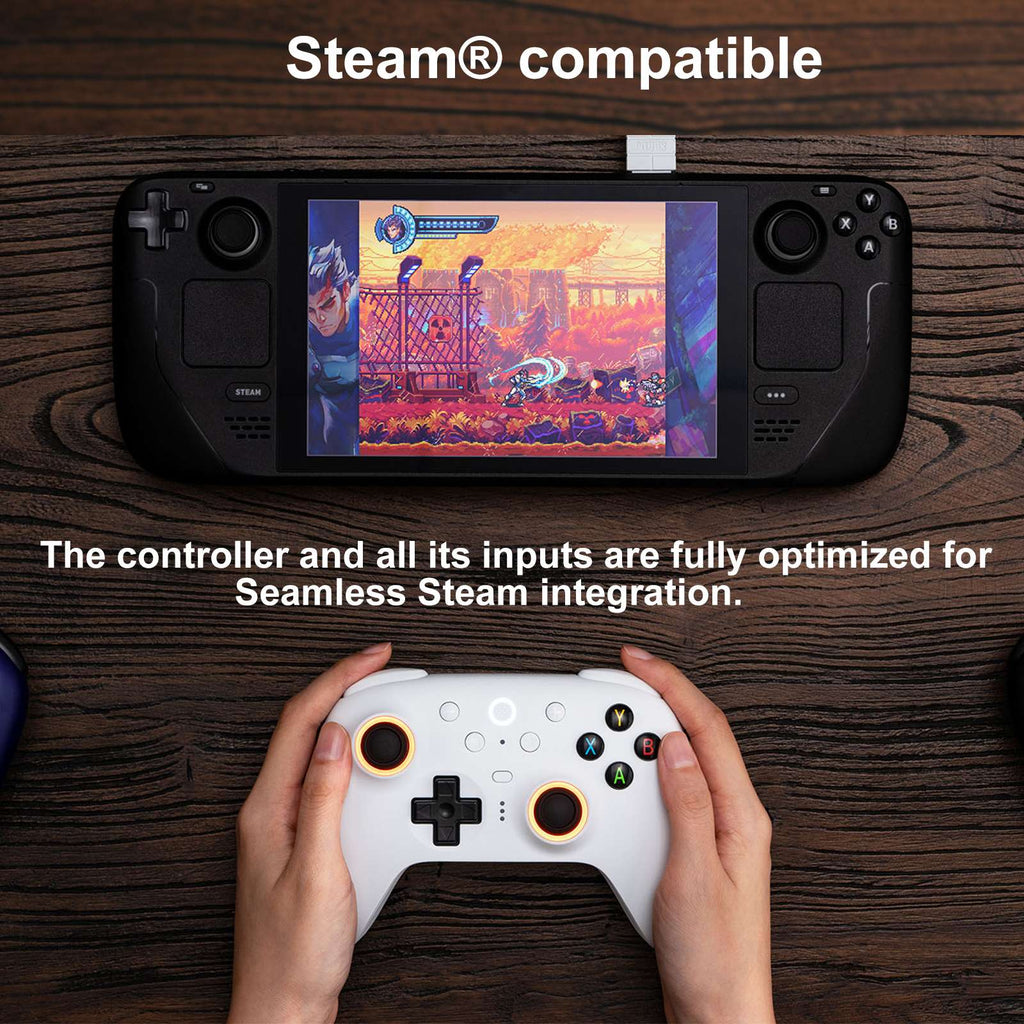 Nuevo Control Inalámbrico 8BitDo Ultimate 2 con Joystick TMR, Gatillos con Efecto Hall, Base de Carga, BT 2.4G para Windows 10, 11, Android y Steam