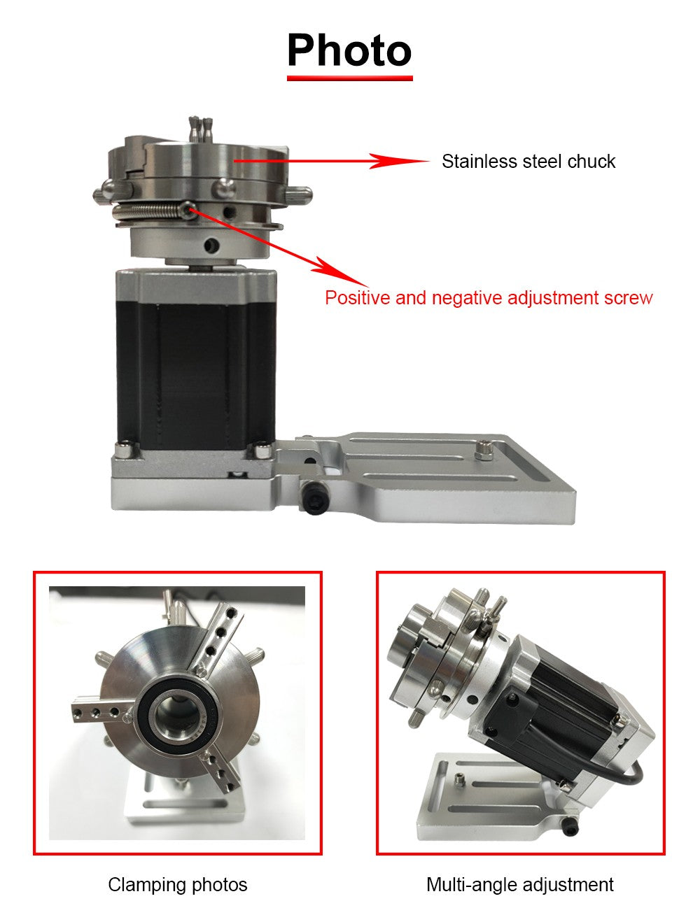Máquina de Marcado Láser CNC Hunst D69 con Eje Rotatorio para Grabado de Anillos, Pulseras y Joyería, Accesorio Rotatorio con Bloqueo Automático