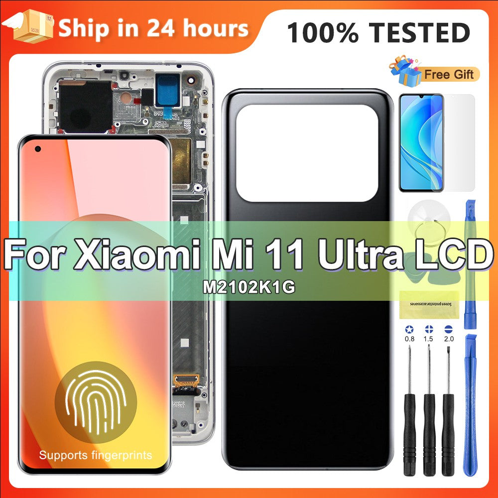 Pantalla AMOLED de 6,81 pulgadas para Xiaomi Mi 11Ultra Mi 11 Pro, montaje de pantalla táctil LCD para Xiaomi Mi 11 Ultra M2102K1G con marco