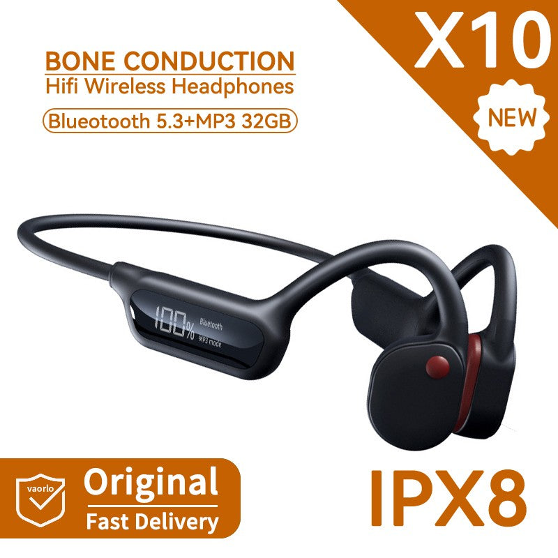 Auriculares Inalámbricos con Conducción Ósea S10/X10, Resistentes al Agua IPX8, Reproductor MP3 Bluetooth de 32 GB, Música HIFI con Bajos, Auriculares Deportivos