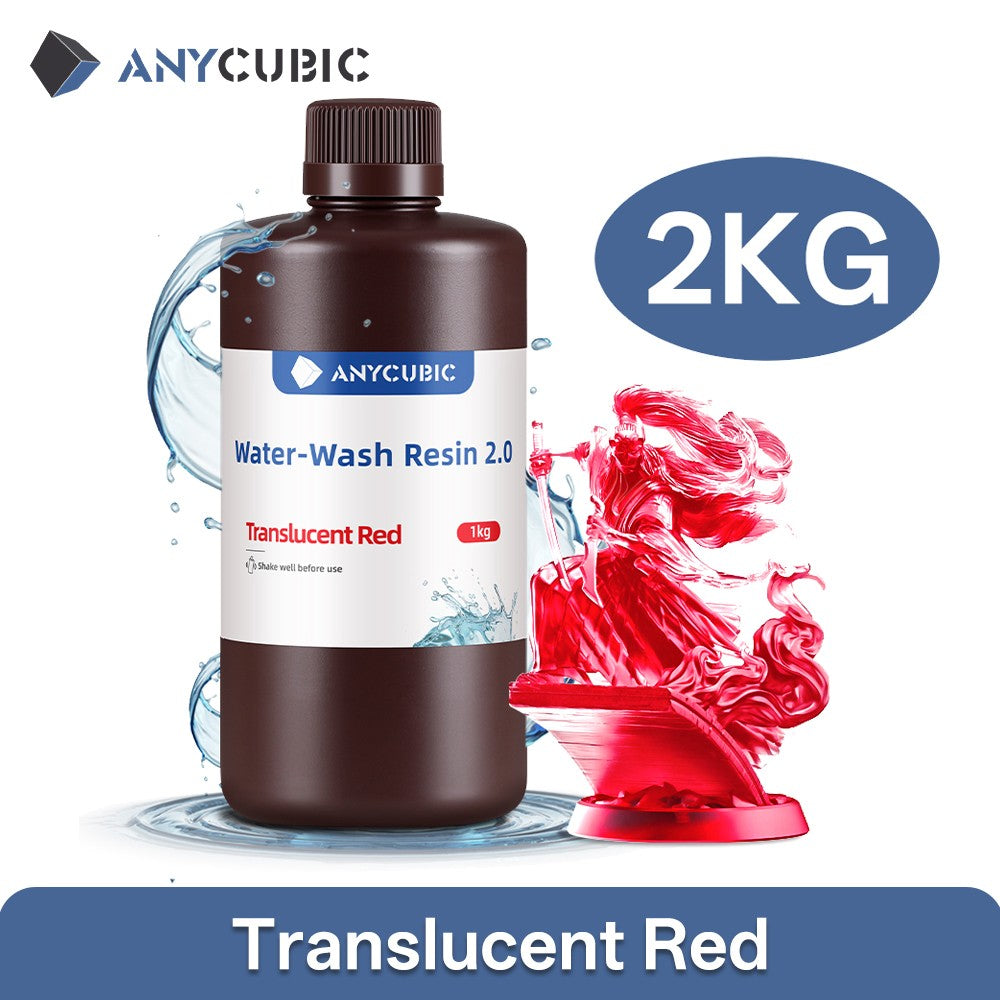 Resina ANYCUBIC lavable con agua, bajo olor, baja viscosidad, 405nm, resina UV para impresión LCD 3D, resina de impresora 3D de alta precisión
