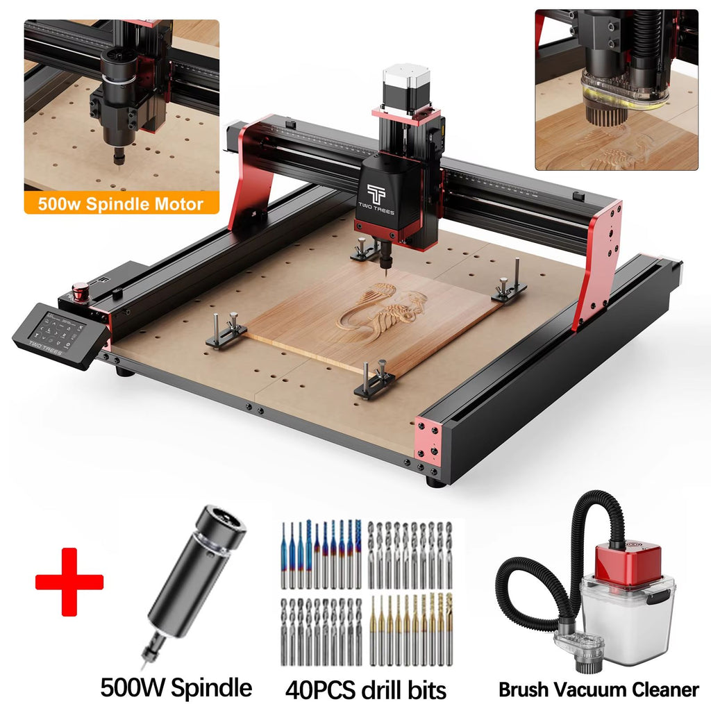 Twotrees-enrutador CNC de 3 ejes/4 ejes, fresadora y cortadora TTC450 PRO, grabador de joyería para madera, acrílico, PCB, PVC, MDF, Metal