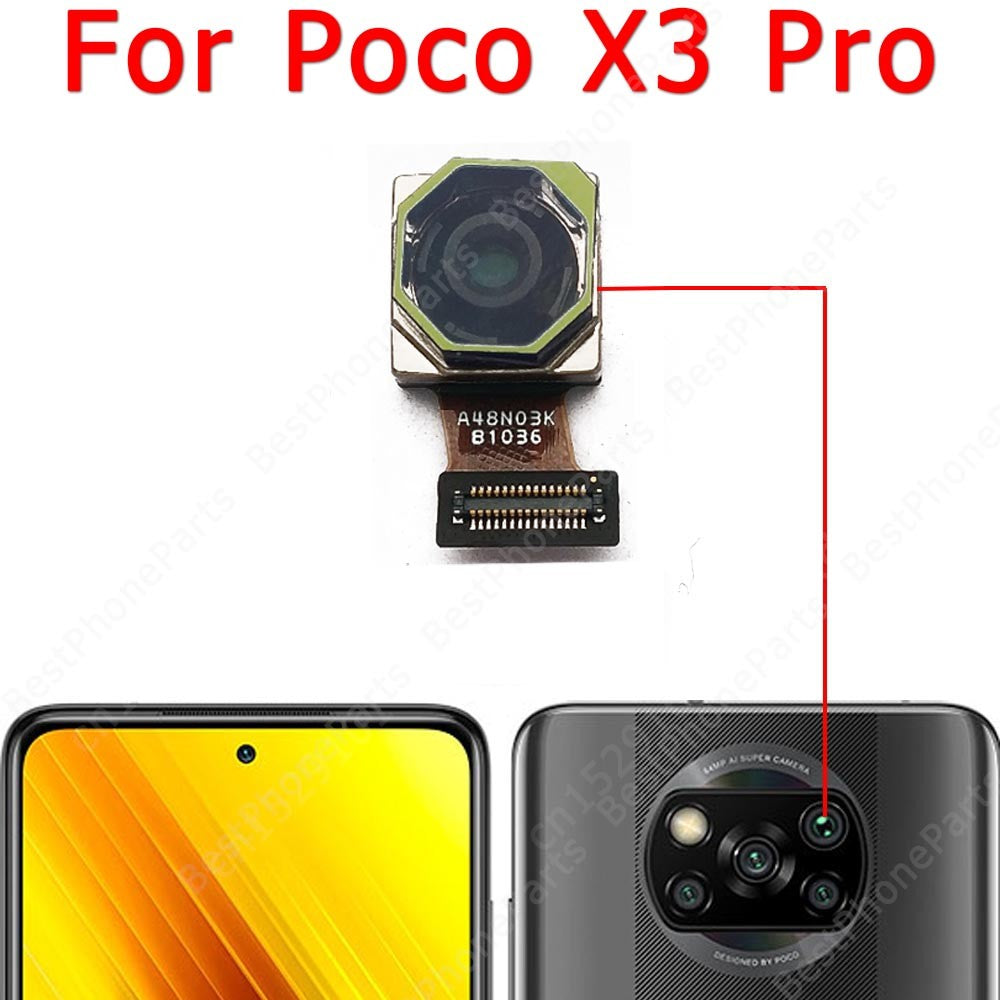Cámara Frontal y trasera para Xiaomi Mi Poco X3 Pro, módulo de cámara Frontal y trasera, piezas de repuesto de reparación flexible