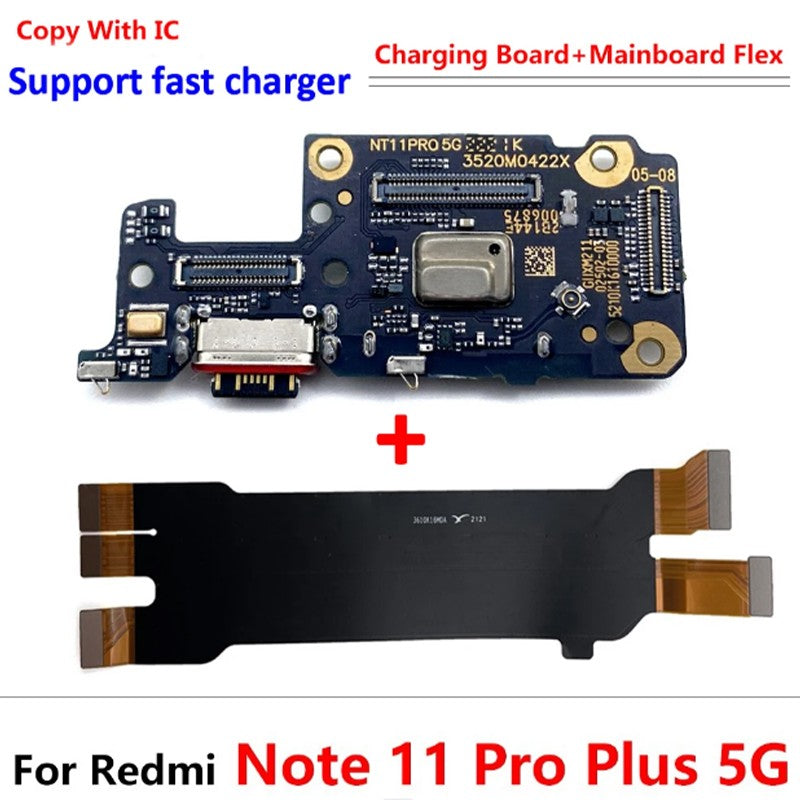 Nuevo puerto de carga USB conector de placa base principal FPC Cable flexible para Xiaomi Redmi Note 9 10 7 Pro 10S 11 4G 5G 8 rápido