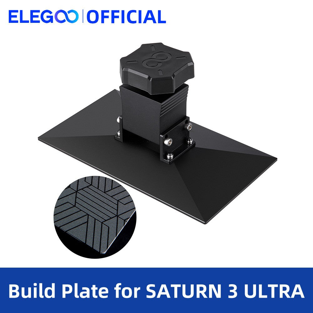 Placa de construcción ELEGOO para impresora 3D LCD Saturn 3 Ultra, con nivelación de 4 puntos y superficie tallada con láser, 225 * 129 mm