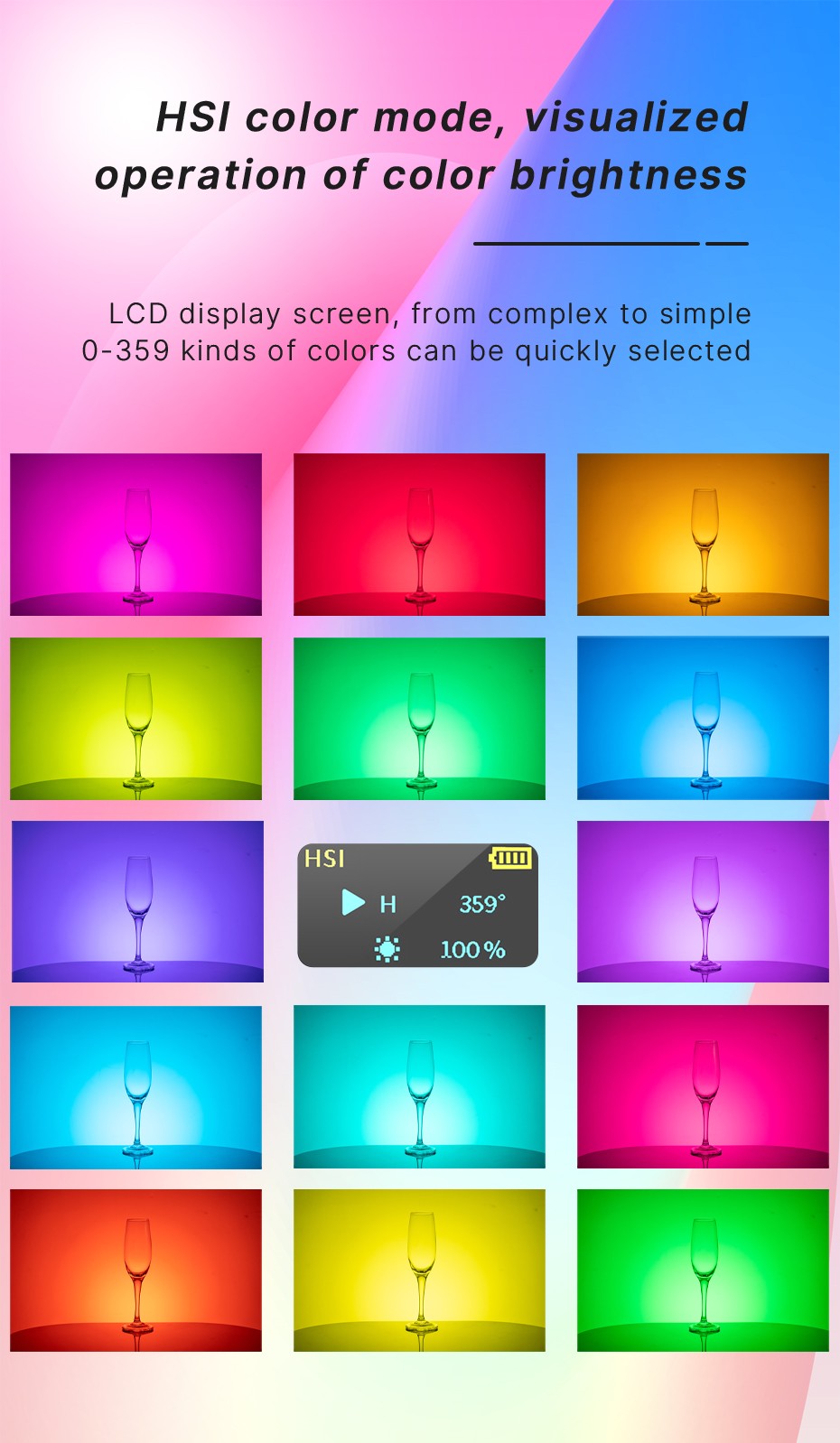 Ulanzi VL120 luz de vídeo blanca RGB a todo Color 2500K-9000K luz LED de fotografía luz de cámara regulable luz de relleno Vlog en vivo
