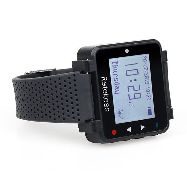 RETEKESS-sistema inalámbrico de llamadas para camarero, buscapersonas para restaurante, receptor de reloj T128, botón de llamada T117, servicio al cliente para cafetería