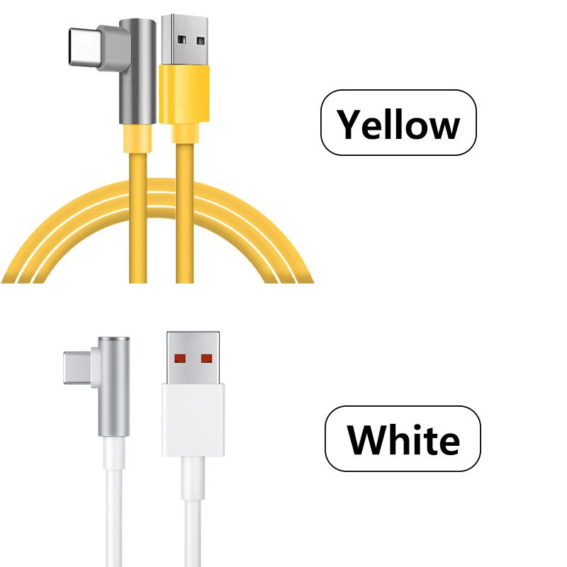 Cable de Carga Turbo USB Tipo C de 120W 100W 90W para Xiaomi 6A, Mi 14 13 12 Pro, Poco F4 GT, Redmi Note 13, K60, Cable Tipo C de 90 Grados