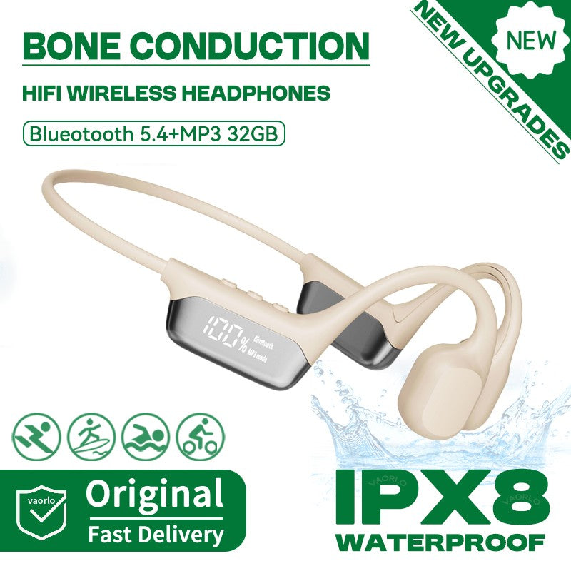 Auriculares Inalámbricos con Conducción Ósea S10/X10, Resistentes al Agua IPX8, Reproductor MP3 Bluetooth de 32 GB, Música HIFI con Bajos, Auriculares Deportivos