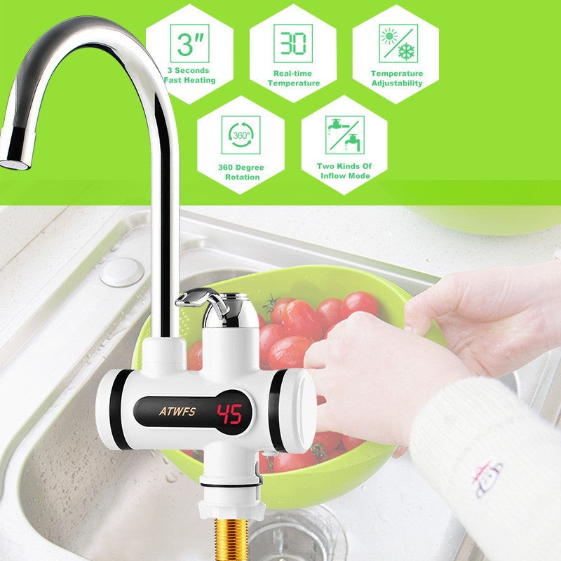 ATWFS-Grifo calentador de agua eléctrico de cocina, calentador de agua instantáneo, calefacción en frío, sin depósito