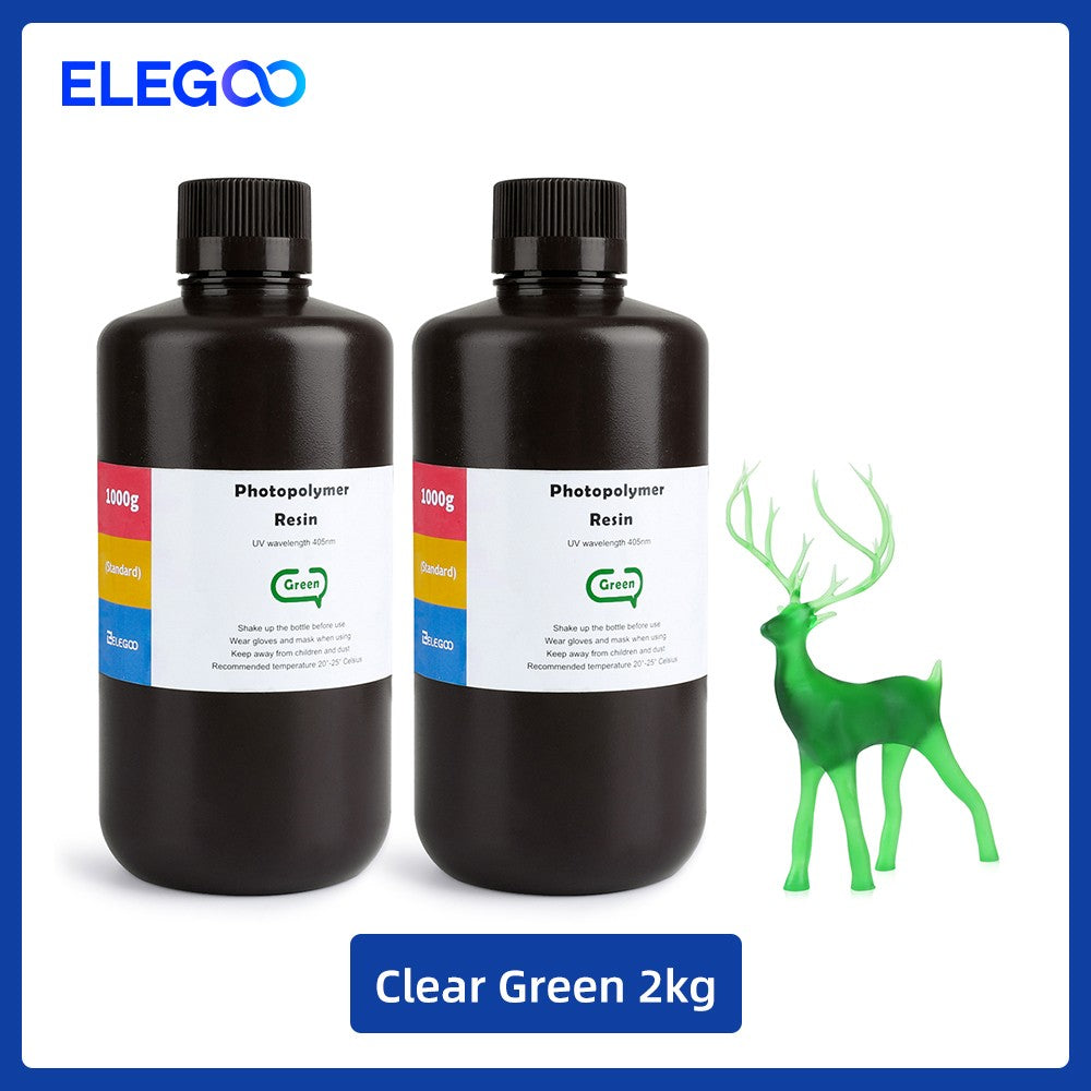 ELEGOO-resina de impresora 3D tipo ABS, resina de fotopolímero estándar tipo ABS de 405nm para impresión LCD 3D, 1000g
