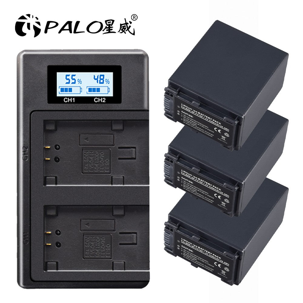 PALO NP-baterías FV100 NP-FV100 FV100, Cargador USB LCD para cámara Sony NP-FV30, NP-FV50, SX83E, SX63E, NP-FV70, AX100E
