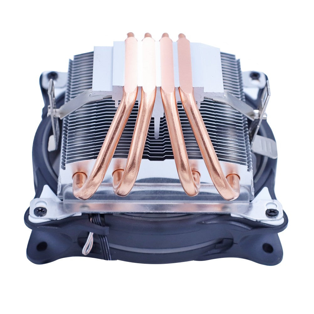 Enfriador de CPU, 4 tubos de disipación de calor, 120 mm, perfil bajo, 4 pines, LGA 115X 1200 1700 2011 X79 X99, AM4 AM5
