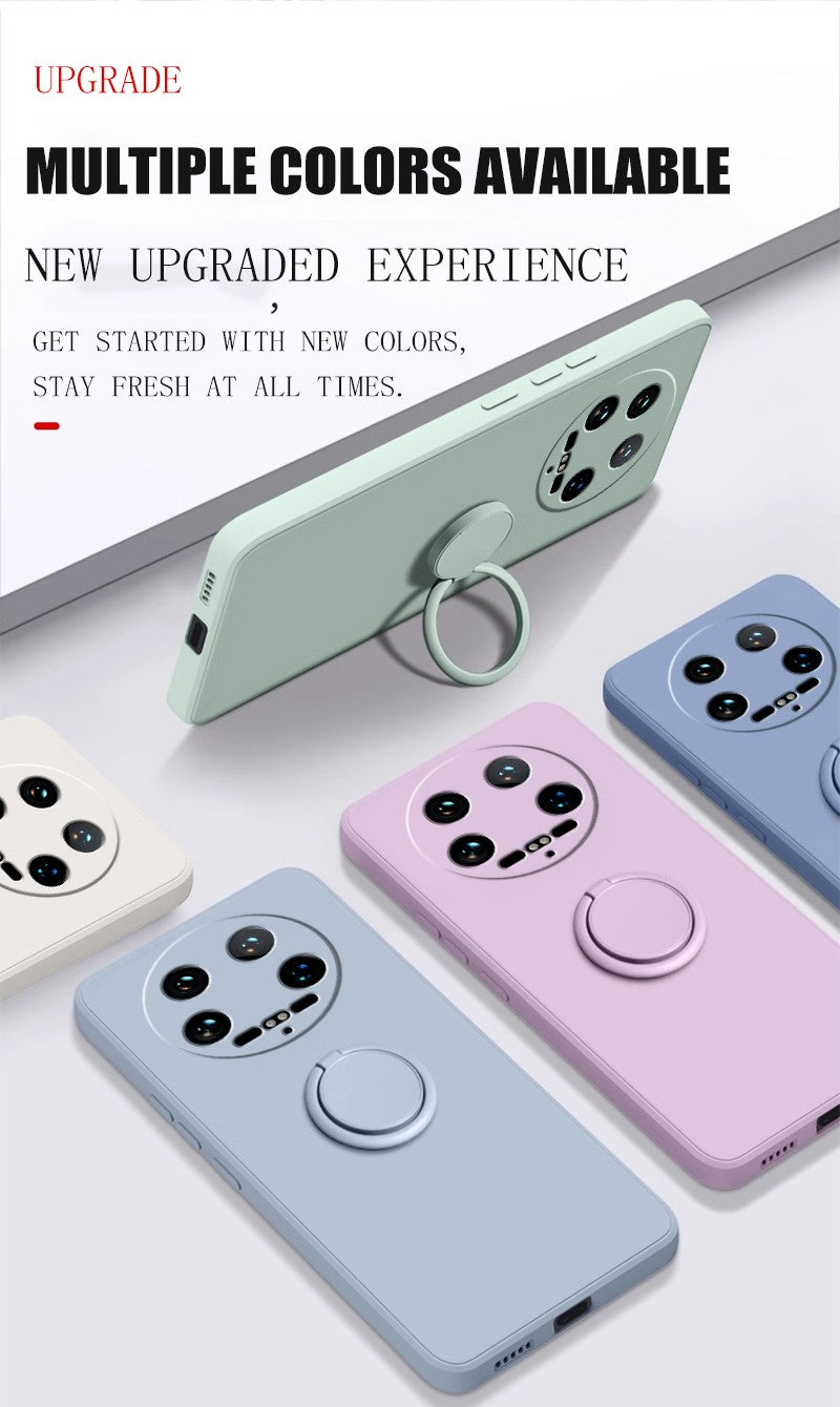 Funda para Xiaomi 14 Ultra Líquido silicona anillo soporte suave funda de teléfono para Xiaomi 14 Ultra a prueba de golpes Fundas traseras Xiaomi 14Ultra