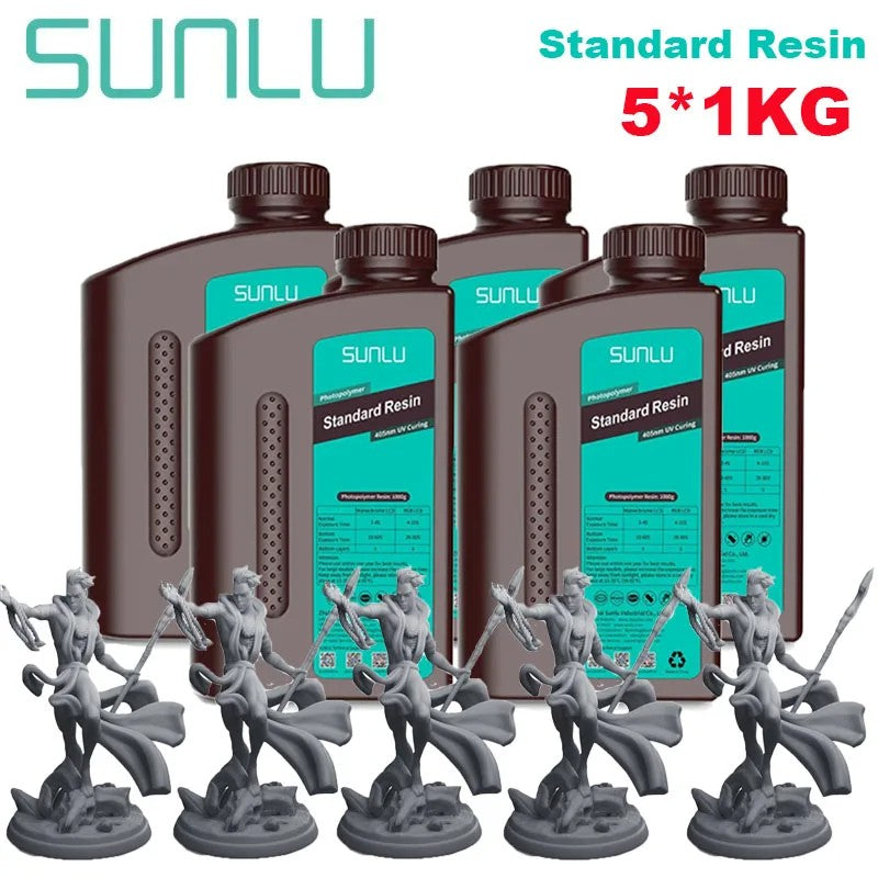 Resina estándar SUNLU/ABS como/lavado con agua/resina estándar 14K 5KG 1KG/botella 405nm resina UV impresión 3D para impresora LCD 3D