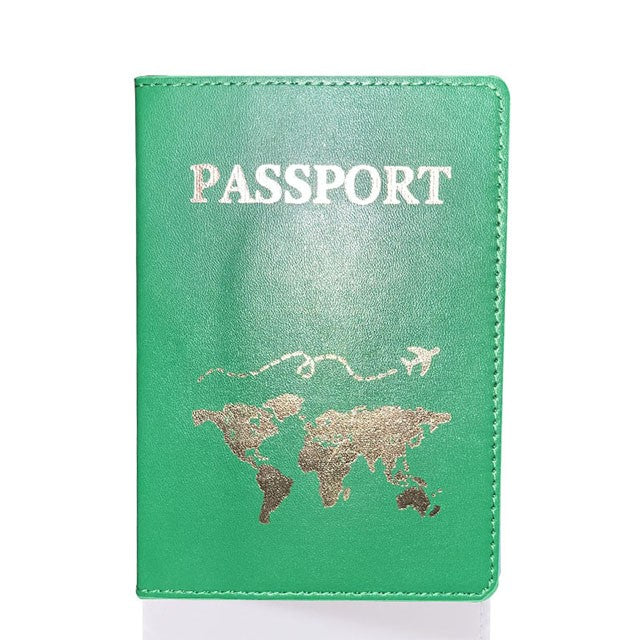 Amante el mapa del mundo cubierta de pasaporte estampado en caliente avión Simple mujeres hombres viaje pasaporte estuche protector moda regalo de boda