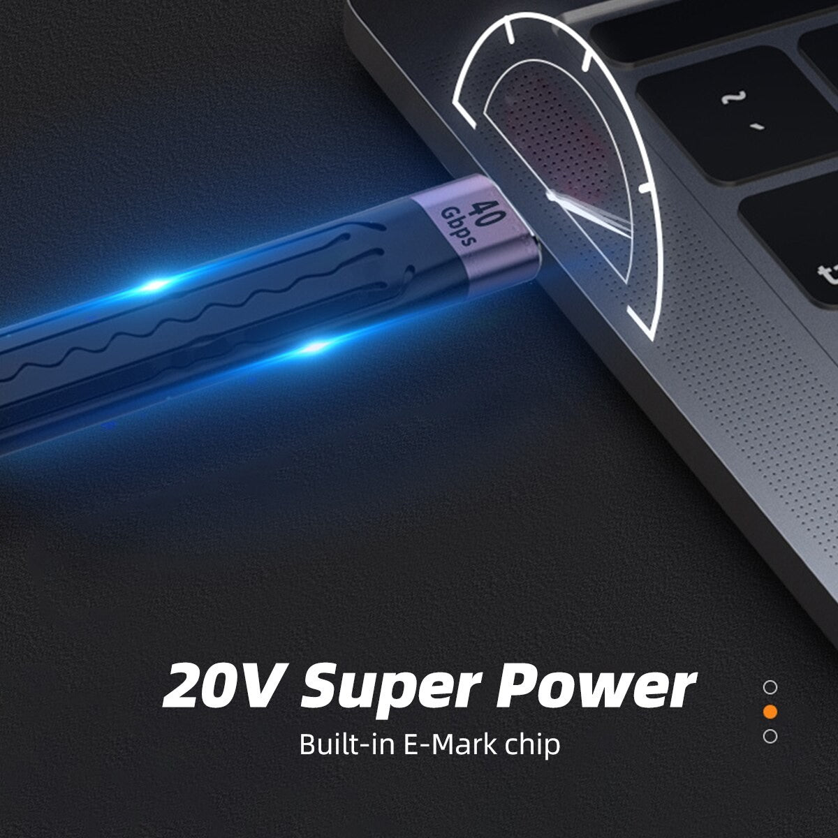 Cable USB C a USB tipo C de 40Gbps para MacBook Pro carga rápida 4,0/3,1 60W 100W PD carga rápida para Samsung Xiaomi Cable de carga