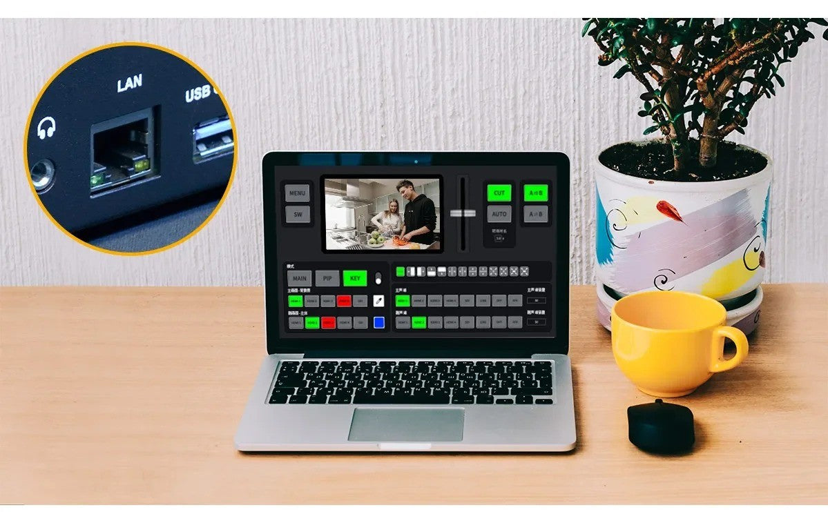 FEELWORLD L4 conmutador de vídeo para cámara, pantalla táctil de 10,1 pulgadas,