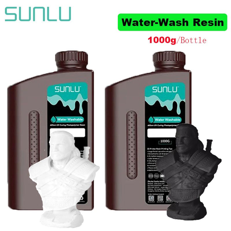 Resina 3D SUNLU de 2 kg, tipo ABS/estándar/lavable con agua, resina UV de 405 nm para la mayoría de las impresoras 3D SLA/DLP/LCD, material sensible a la luz UV, 1 kg
