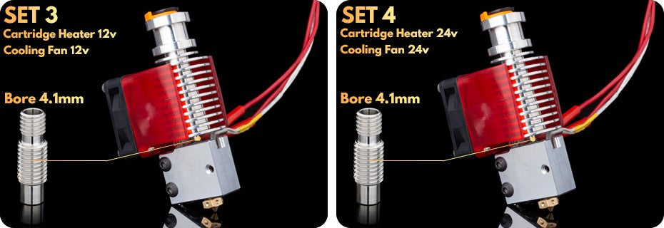 Hotend R Trianglelab V6 Volcano 12V/24V con control remoto Bowen, cabezal de impresión J y soporte de ventilador de refrigeración para V6 HOTEND para PT100