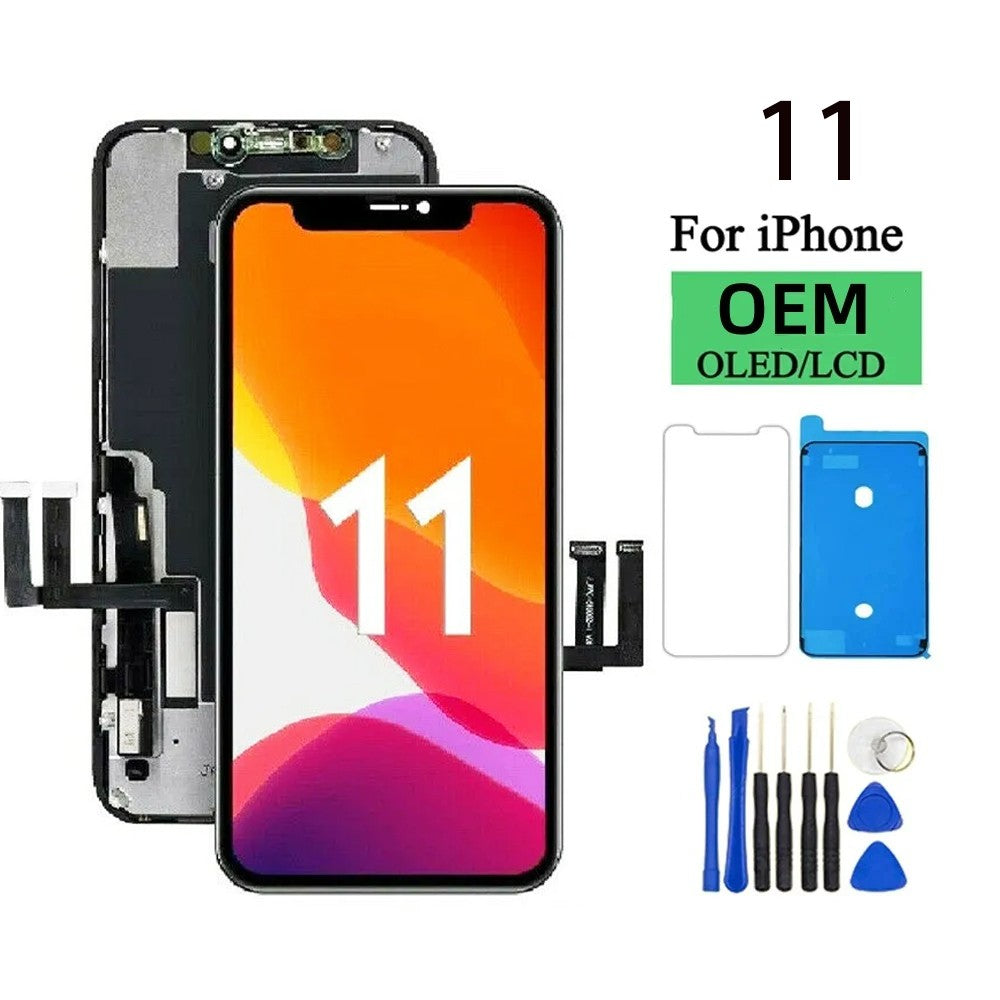 Pantalla OLED para iPhone 11 Pantalla LCD MONTAJE DE digitalizador con Pantalla táctil para iPhone 11 Reemplazo de Pantalla LCD