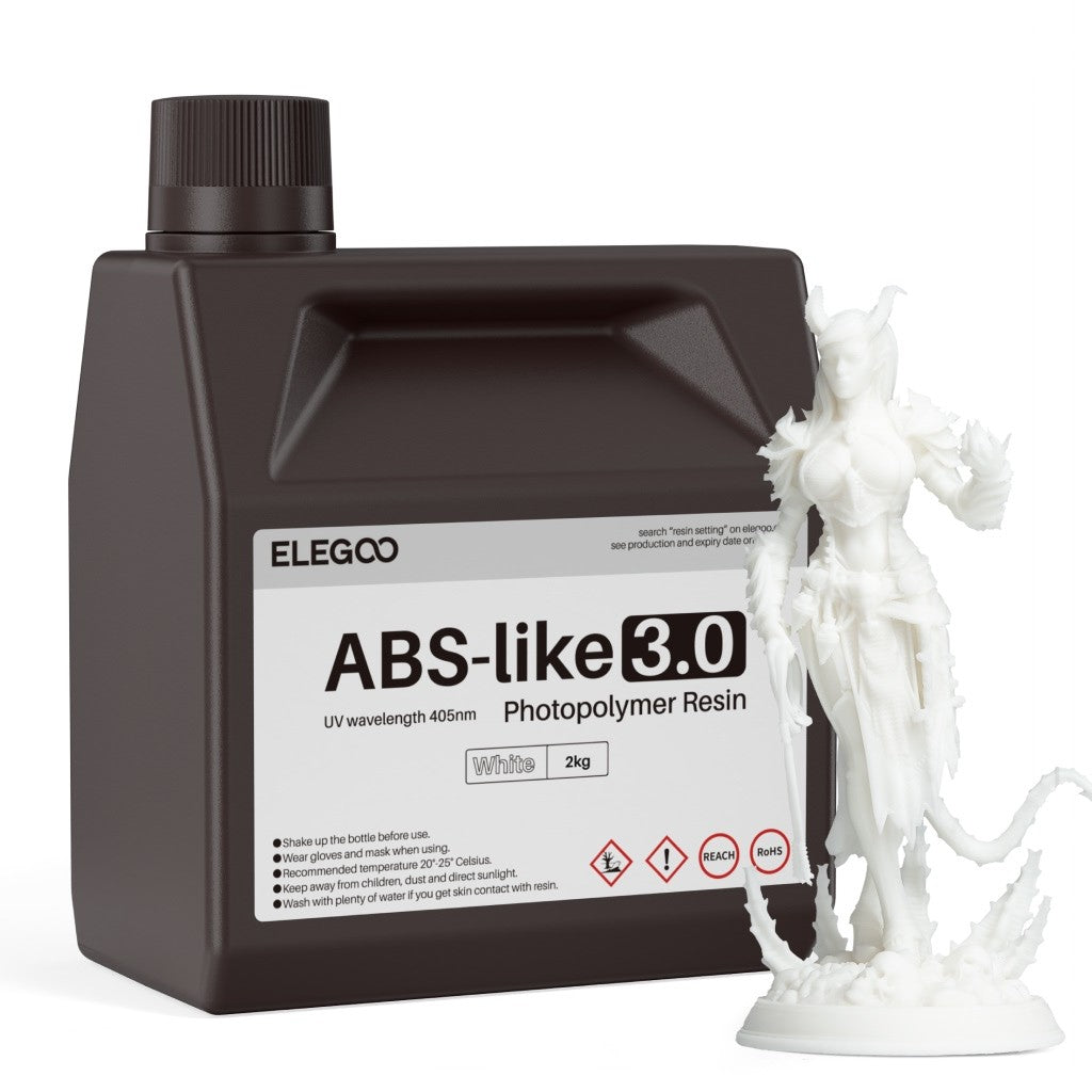 Resina para Impresora 3D Tipo ABS de ELEGOO, Resina de Fotopolimerización Estándar Tipo ABS de 405nm para Impresión 3D LCD, 1000g