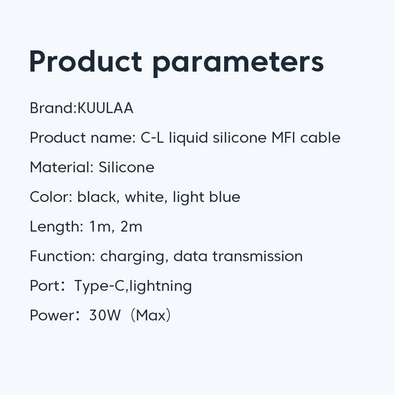 KUULAA Cable USB C a Lightning MFi para iPhone Cable de carga rápida PD 30W USB tipo C para iPhone 14 13 12 11 Pro Max X XS XR 8