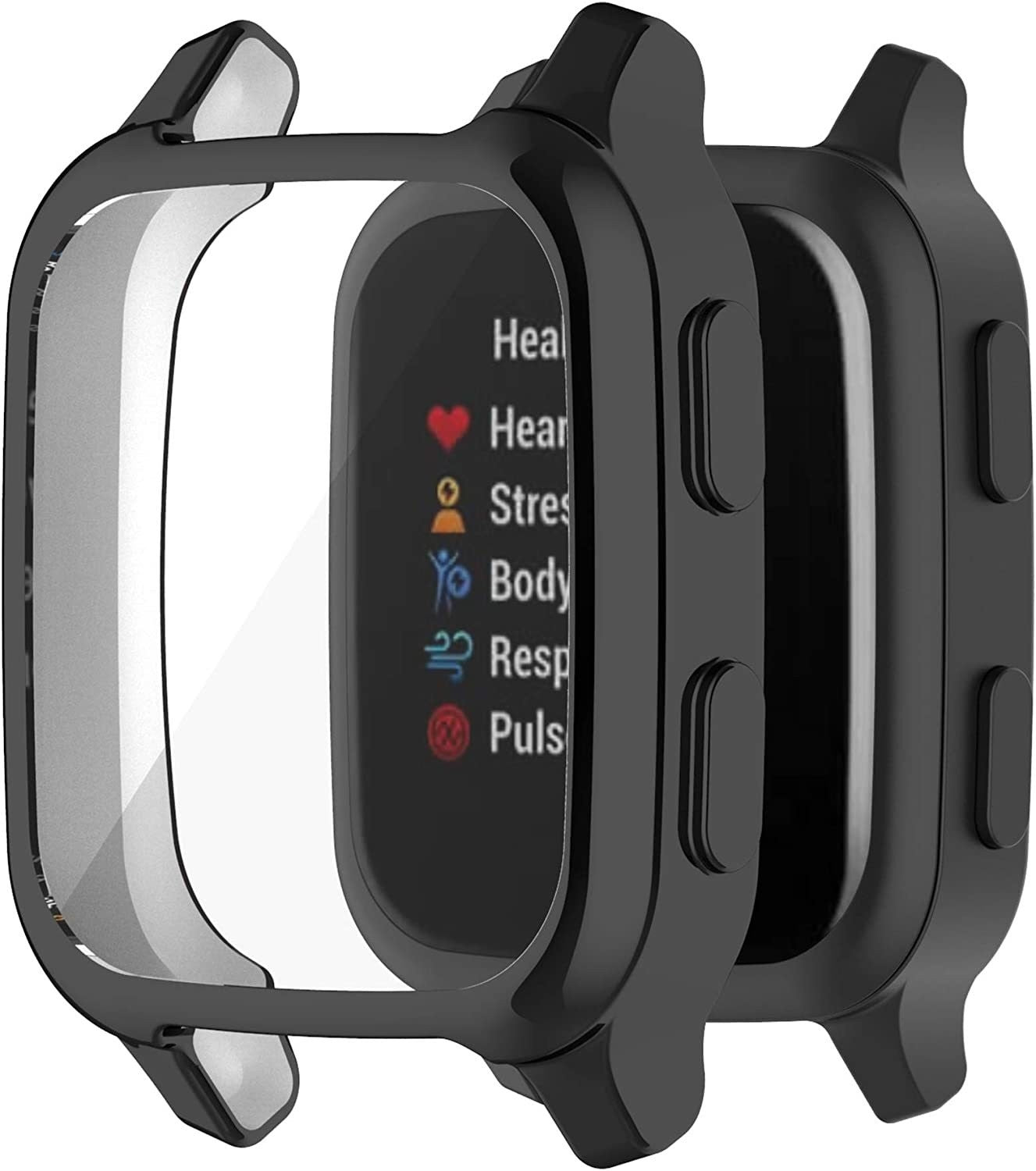 Funda galvanizada de TPU para Garmin Venu SQ, Protector de pantalla de parachoques de música