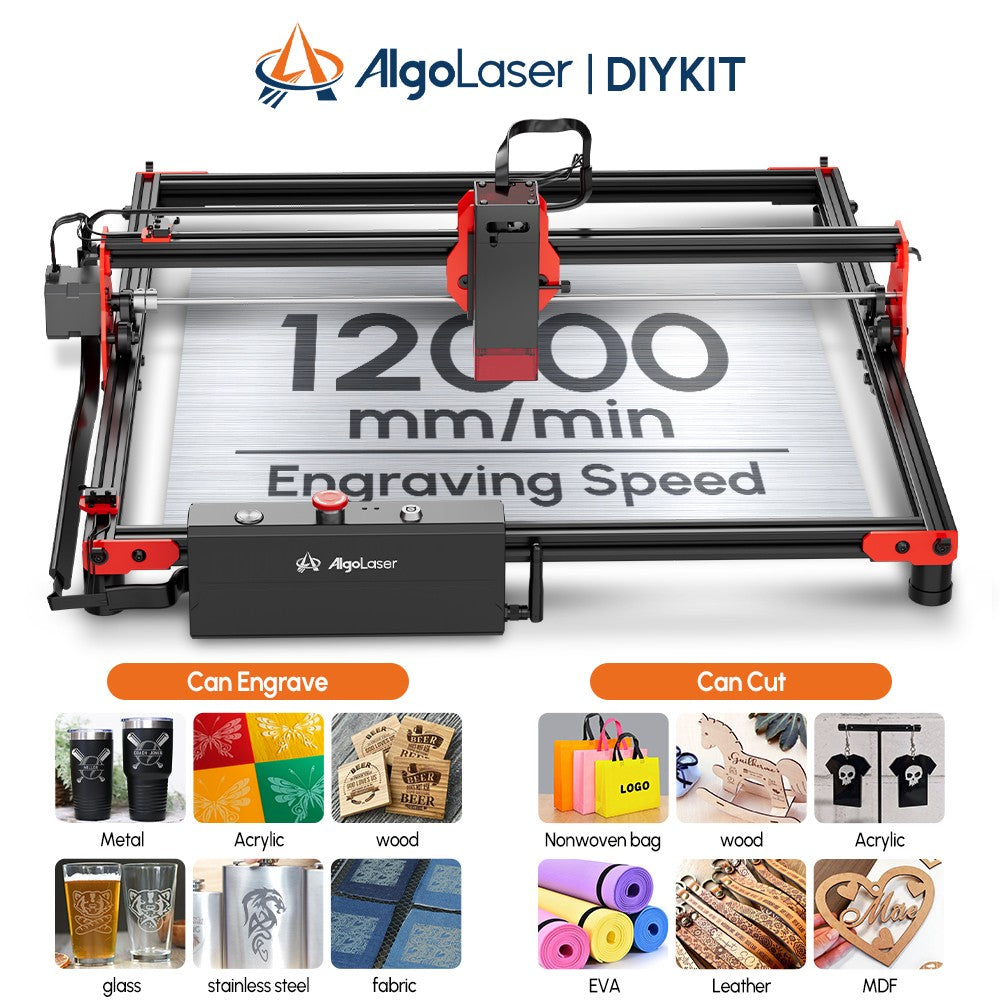 AlgoLaser KIT DIY 5.5W Máquina de Grabado Láser de Escritorio Inteligente de Nivel Básico con Control WiFi y Offline para Madera, Acrílico, Cuero y Manualidades DIY