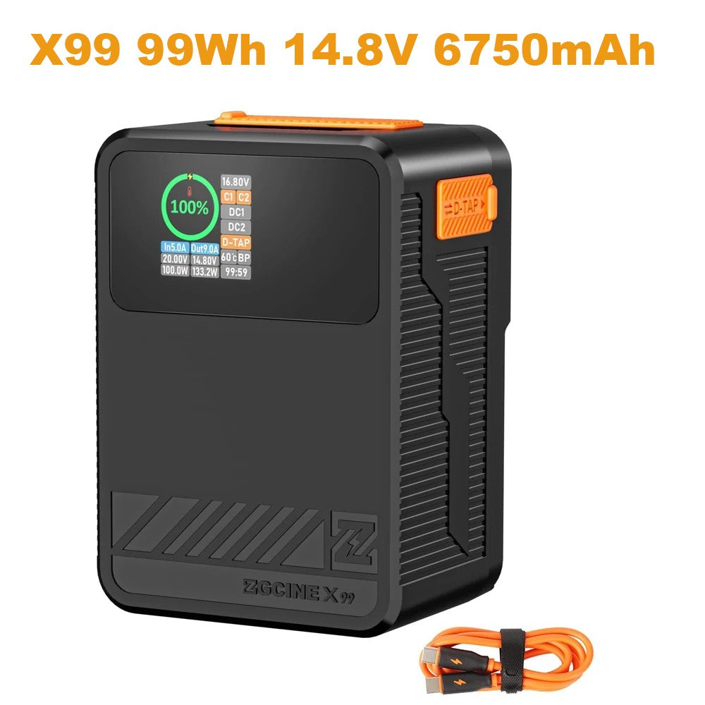 ZGCINE X50 X99 X160 Soporte de batería X50 X99 X160 V, Cargador rápido PD con D-TAP Dual, USB-C, puertos duales de CC, pantalla OLED, do Brasil