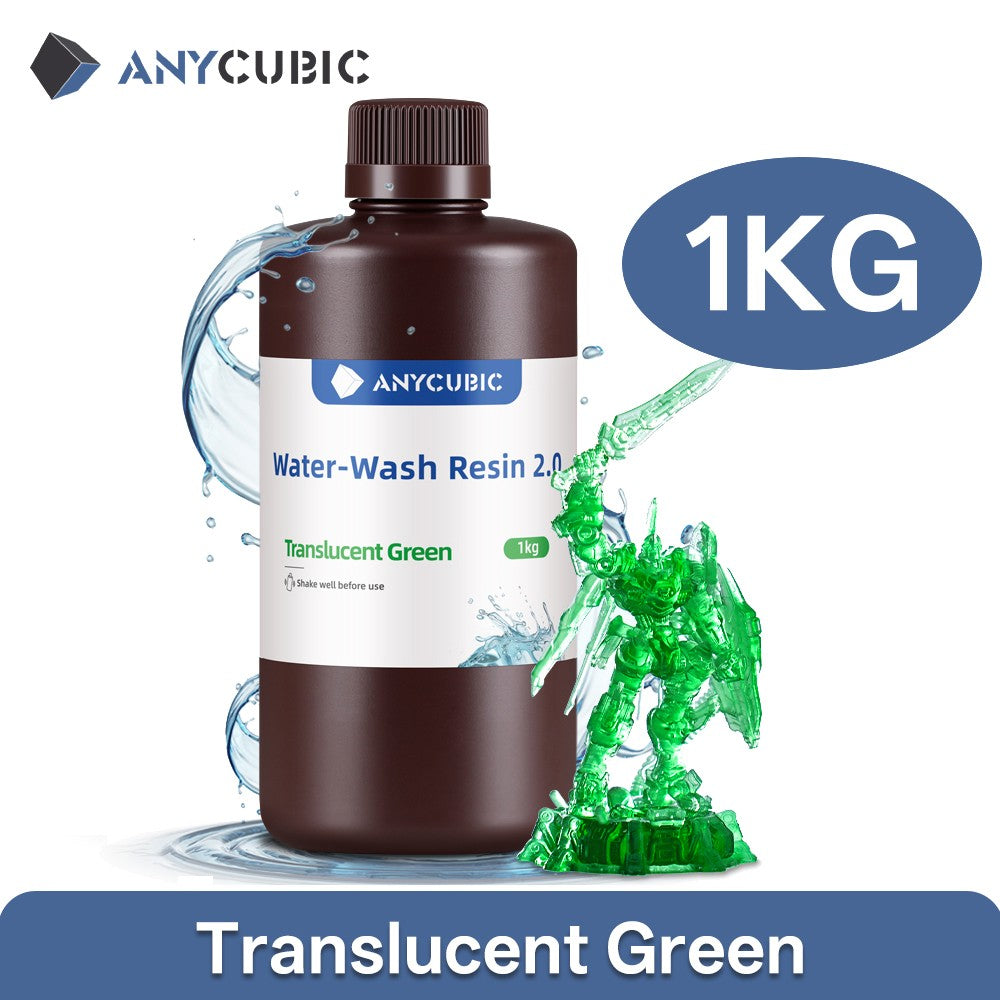 Resina ANYCUBIC lavable con agua, bajo olor, baja viscosidad, 405nm, resina UV para impresión LCD 3D, resina de impresora 3D de alta precisión