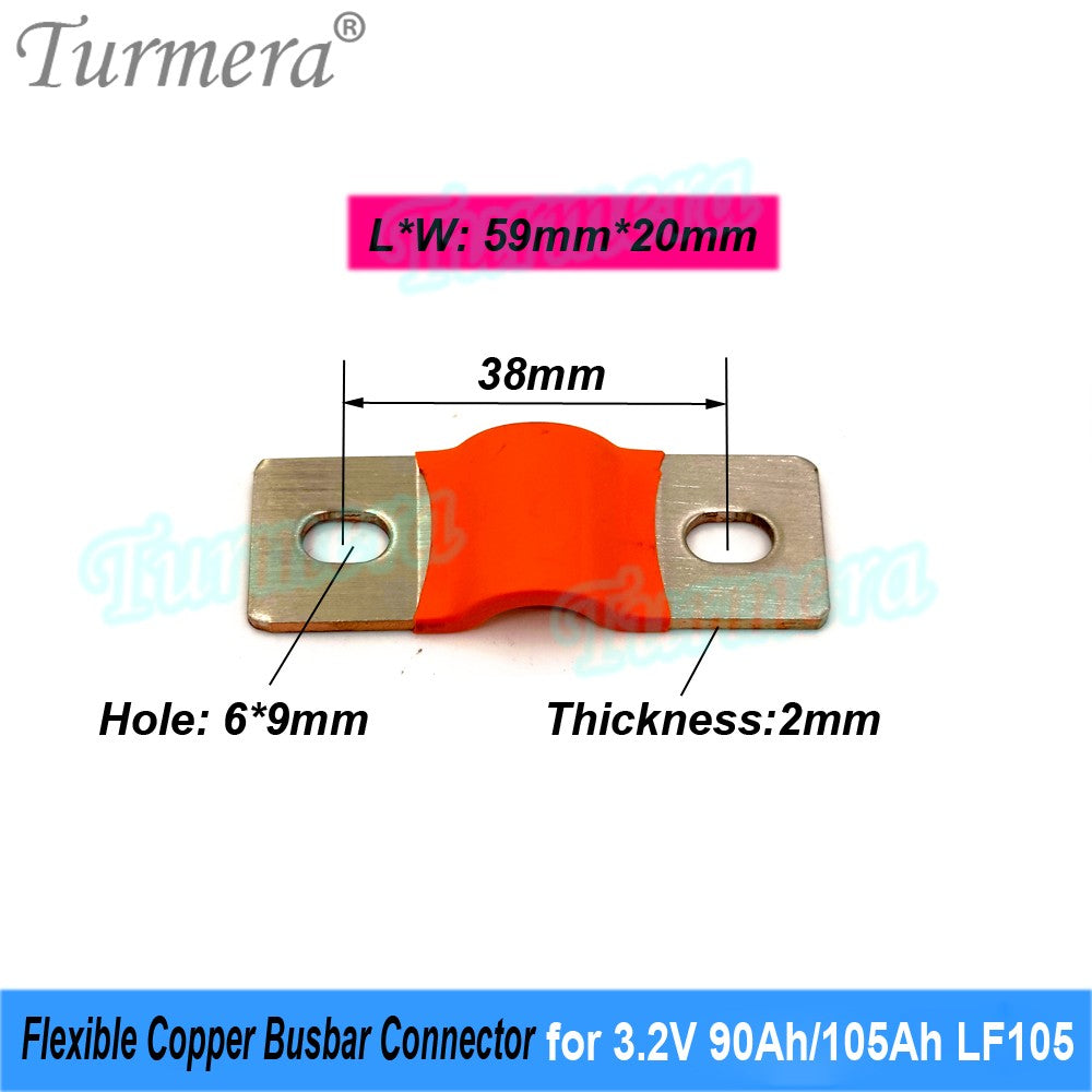 Turmera-batería Lifepo4 de 12V, conector de cobre Flexible, 56mm, 74mm, 2mm, 400A, para uso en batería Lifepo4 de 200Ah, 230Ah, 280Ah, 320Ah