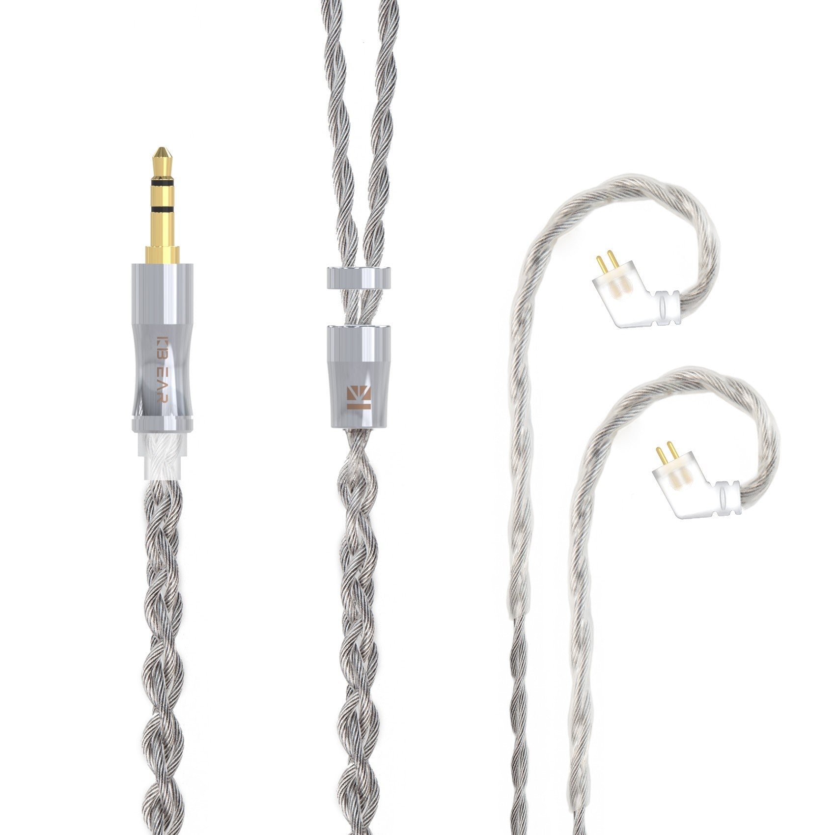 KBEAR Acorde 6N grafeno + 4N OFC Chapado en plata conector de Cable de actualización mezclado trenzado Cable de auriculares para Rosefinch KS2 KS1