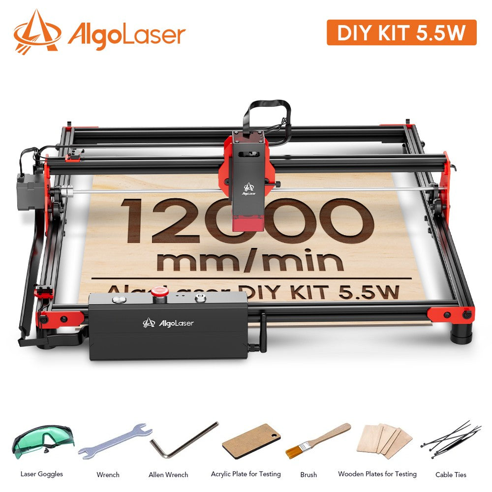 Router CNC de Escritorio Algolaser para Principiantes, 12000 mm/min, Kit DIY, 5W 10W, Conexión con Teléfono, Máquina de Grabado Multifunción para Trabajar la Madera