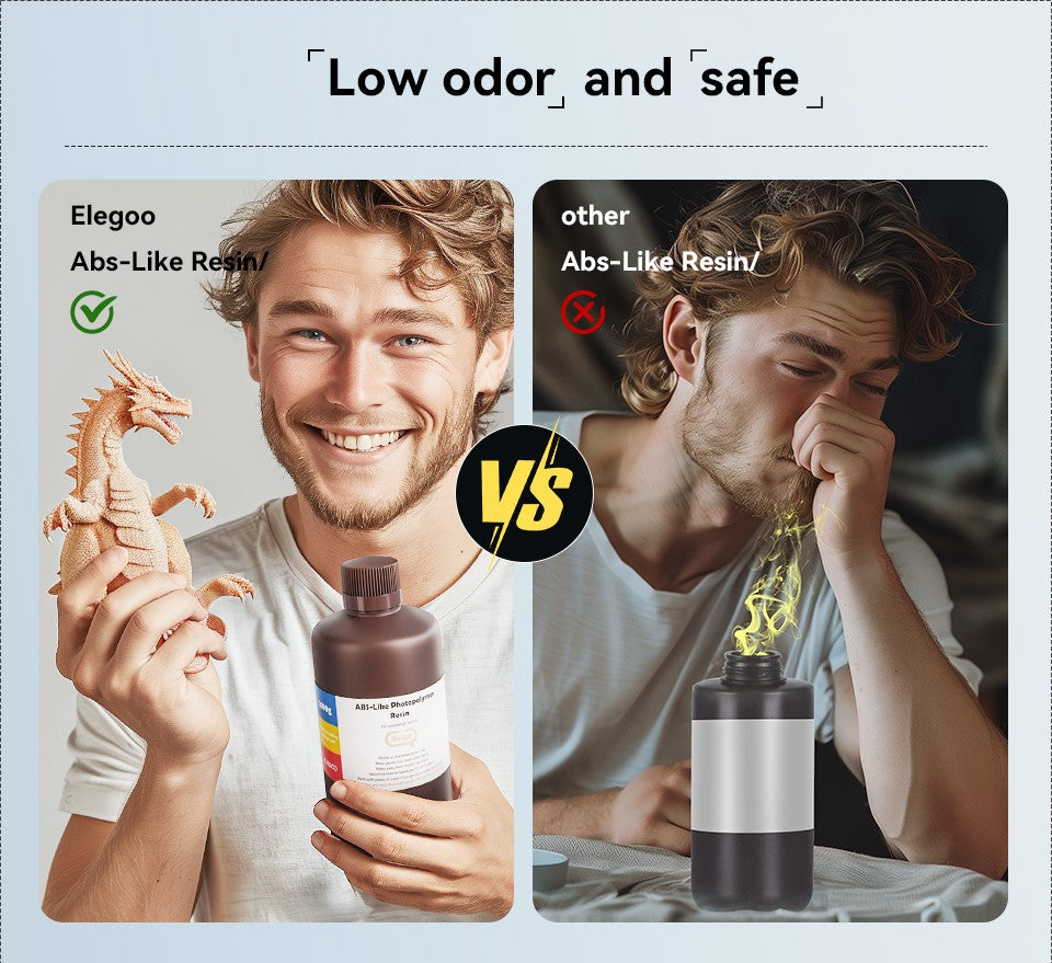 ELEGOO-resina de impresora 3D tipo ABS, resina de fotopolímero estándar tipo ABS de 405nm para impresión LCD 3D, 1000g