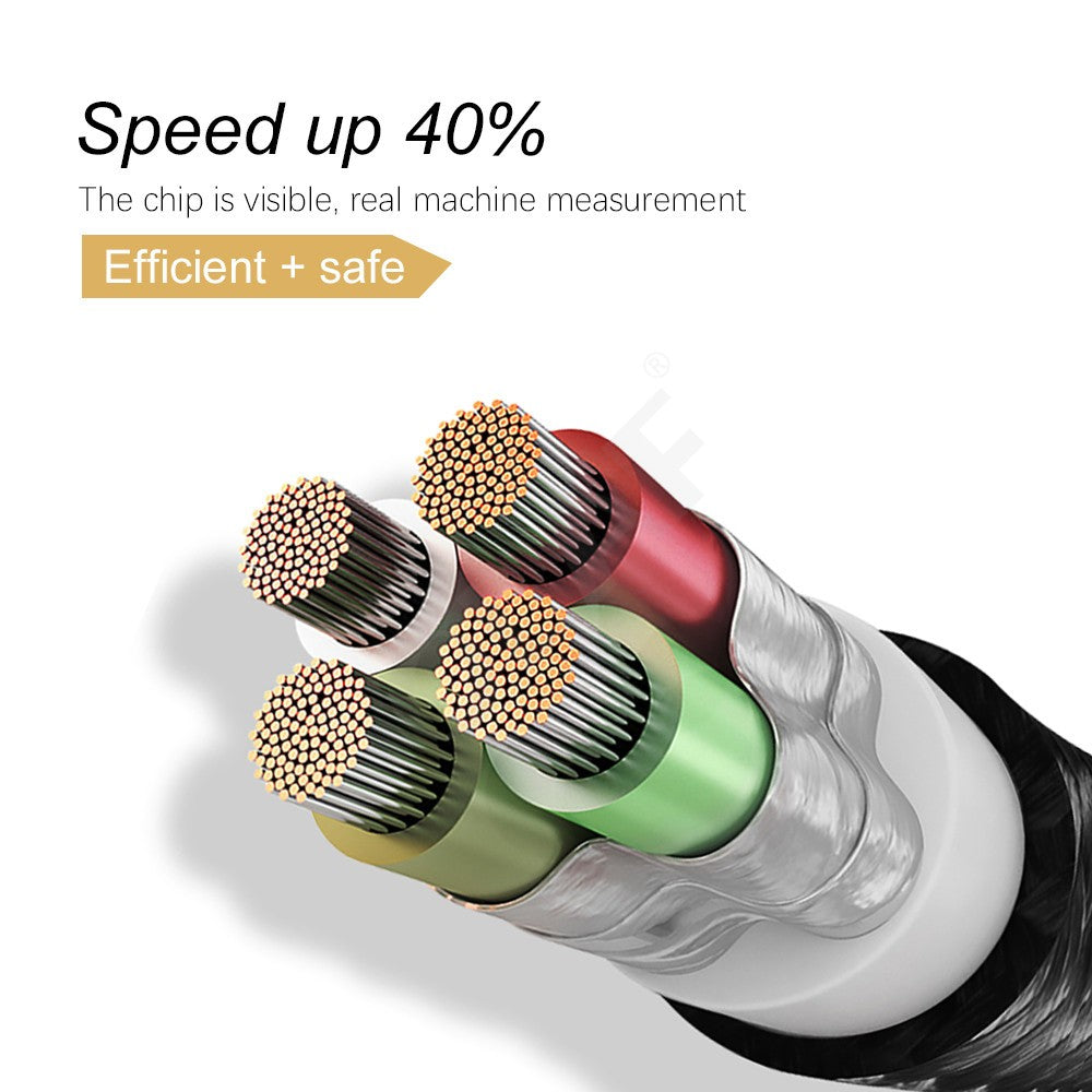 Cable Micro USB OLAF, Cable USB de 90 grados, 1m, 2m, 3m para Samsung S7, Xiaomi, Android, teléfono inteligente, Cable Usb C de 2,4a, carga rápida