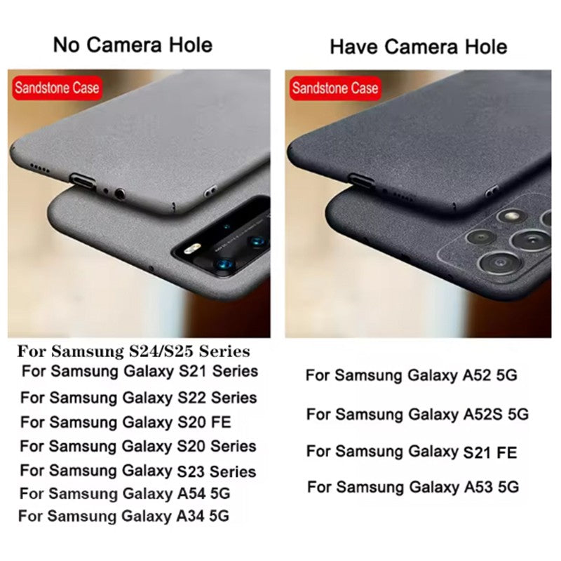 Funda ultrafina mate de piedra arenisca para Samsung Galaxy A17 A55 A54 A53 S26 S25 S22 S23 S24 Ultra Plus, funda rígida de PC a prueba de golpes