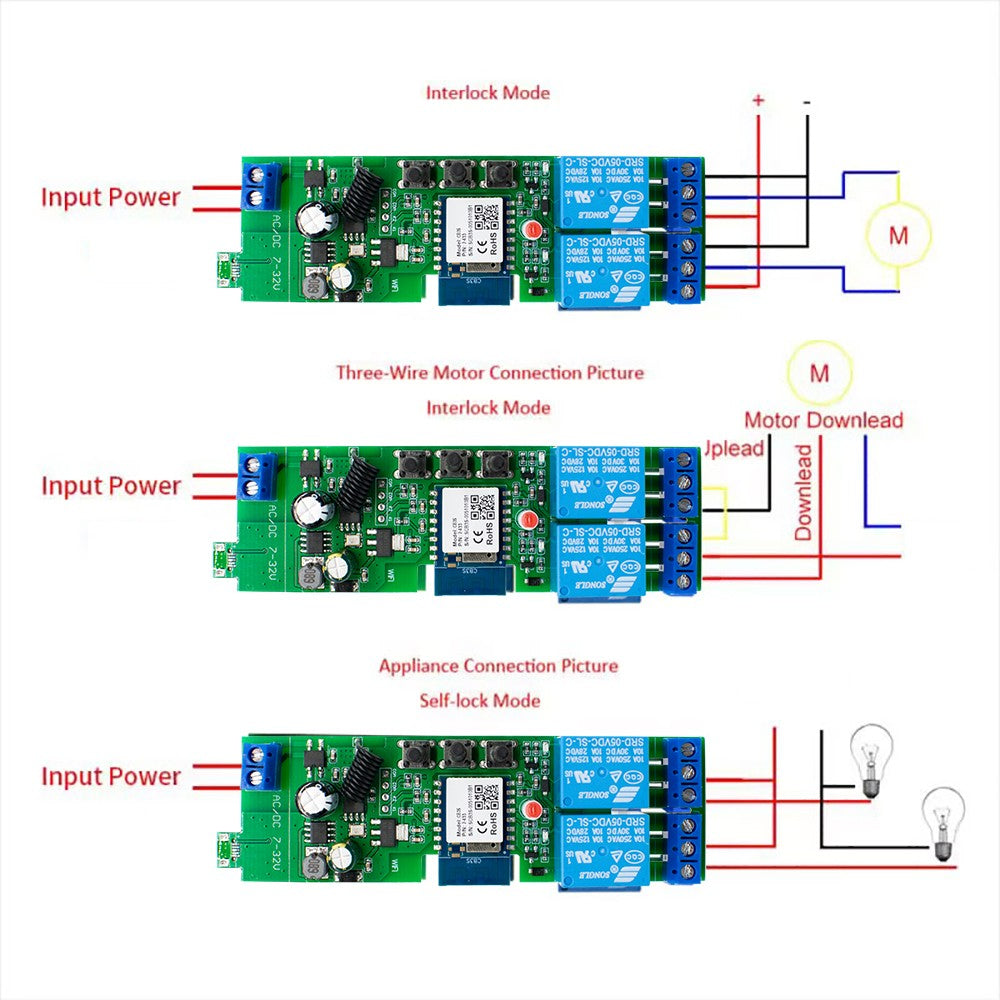 Interruptor Inteligente Zigbee de Contacto Seco, Módulo de Relé de Riel DIN de 1, 2 o 4 Canales, Relé RF de Dos Canales 433, 12V 24V 230V, Compatible con Tuya