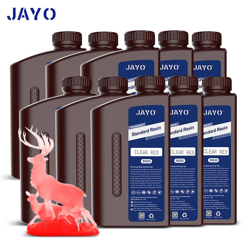 JAYO-lavabo de agua de resina 3D/como ABS/a base de plantas/líquido de resina de fotopolímero UV estándar de 10KG 405nm para materiales de impresora LCD 3D