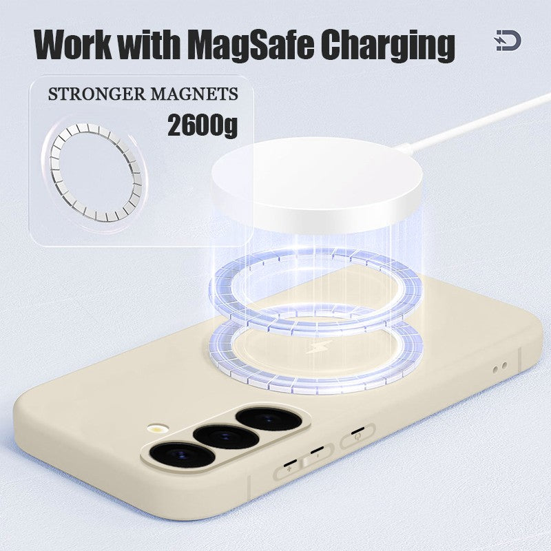 Funda magnética de silicona líquida para Samsung Galaxy S25 S24 S23 Ultra S25 Plus S23 S24 S25 FE S22, funda de carga inalámbrica Magsafe