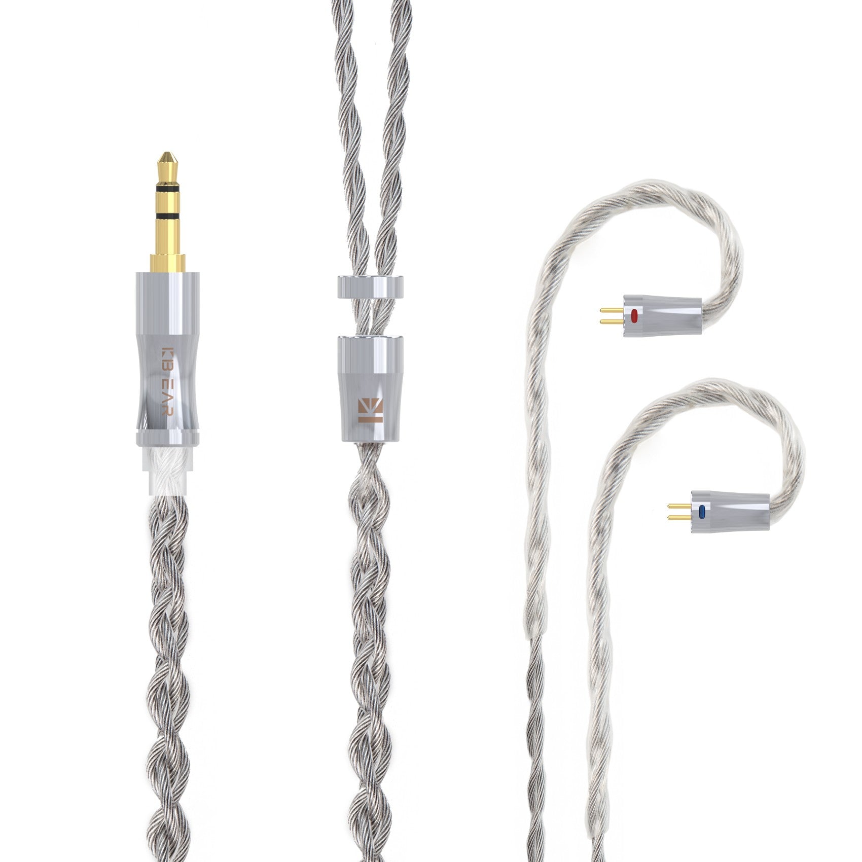 KBEAR Acorde 6N grafeno + 4N OFC Chapado en plata conector de Cable de actualización mezclado trenzado Cable de auriculares para Rosefinch KS2 KS1
