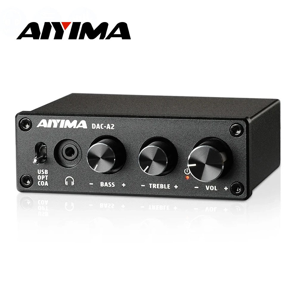 Decodificador de Audio HiFi AIYIMA DAC-A2, Amplificador de Auriculares USB, Salida Óptica Coaxial, DAC Estéreo para Juegos, para Amplificador y Altavoces Activos
