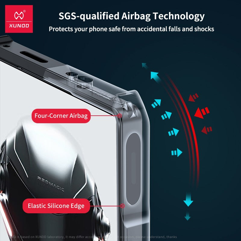Xundd para Nubia Red Magic 9S Pro 9 Pro Plus 8S Pro Funda, Airbag carcasa a prueba de golpes, protección de cámara Raya trasera cubierta transparente Funda